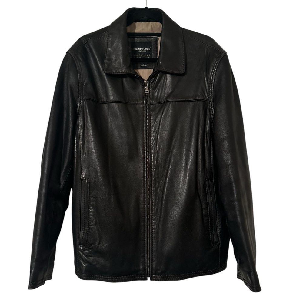 Pronto Uomo Black Leather Jacket